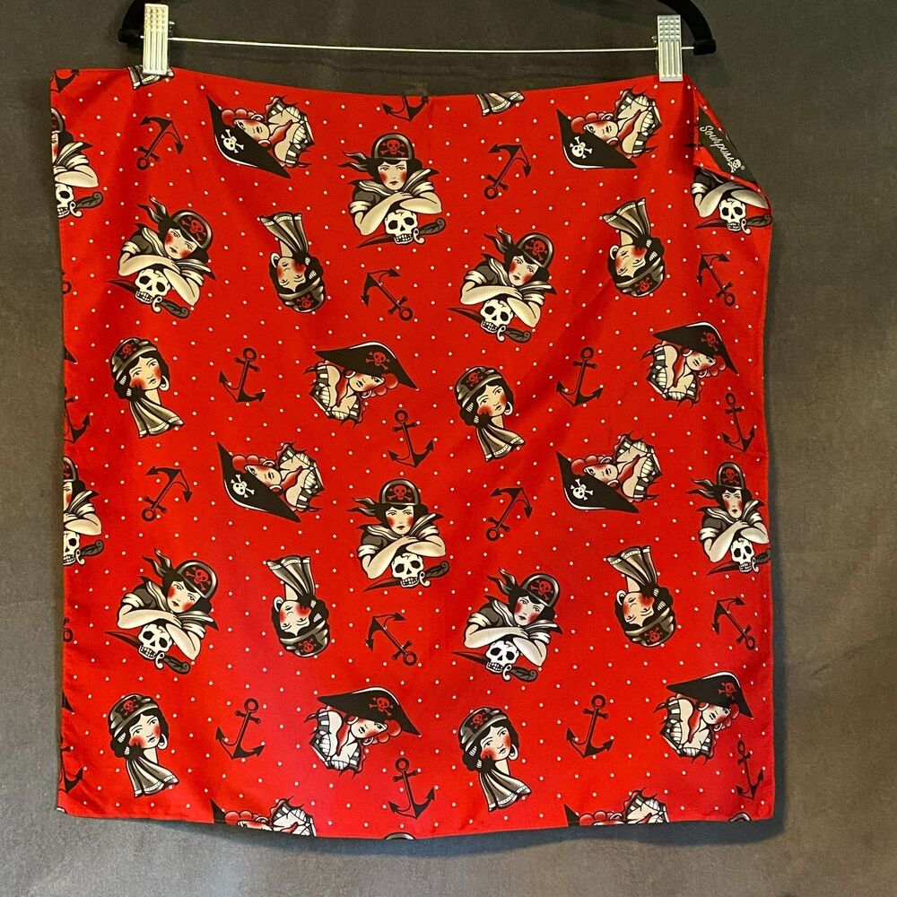 Sourpuss Traditional Tattoo Pirate Girl & Anchor Scarf